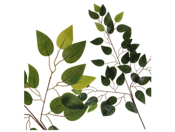 GAŁĄZKA LIŚĆ SZTUCZNY 3-RAMIENNY BENJAMIN 60CM - zielony