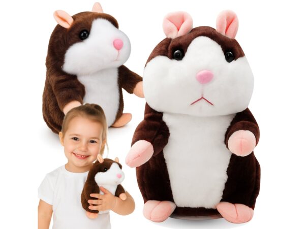 GADAJĄCY CHOMIK 16CM - ciemny brąz