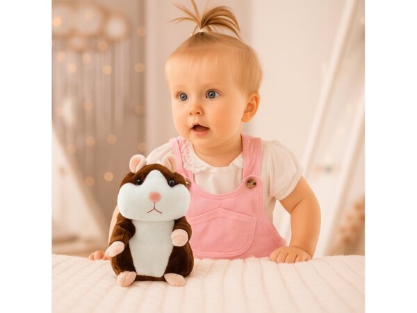 GADAJĄCY CHOMIK 16CM - ciemny brąz