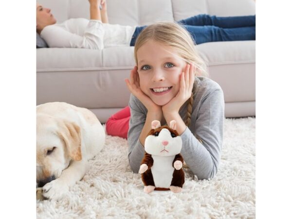 GADAJĄCY CHOMIK 16CM - ciemny brąz