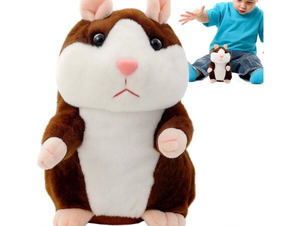 GADAJĄCY CHOMIK 16CM - ciemny brąz