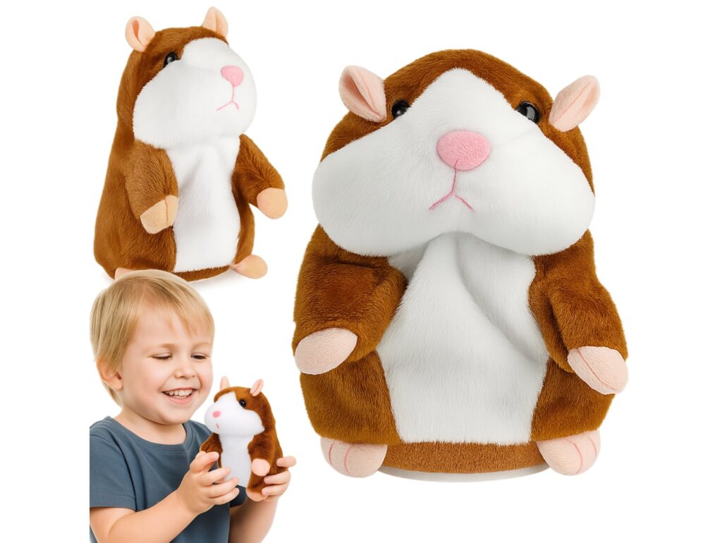 GADAJĄCY CHOMIK 16CM - jasny brąz