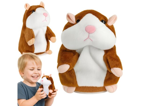 GADAJĄCY CHOMIK 16CM - jasny brąz