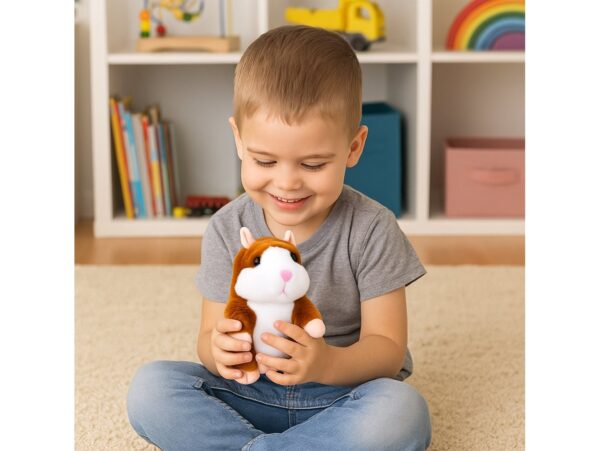 GADAJĄCY CHOMIK 16CM - jasny brąz