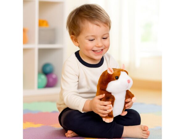 GADAJĄCY CHOMIK 16CM - jasny brąz