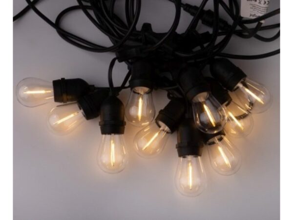 GIRLANDA OGRODOWA ŁAŃCUCH ŚWIETLNY 15 LED E27 15M