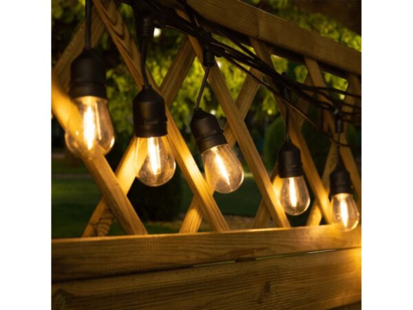 GIRLANDA OGRODOWA ŁAŃCUCH ŚWIETLNY 15 LED E27 15M