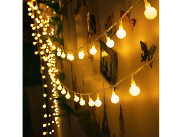 GIRLANDA OGRODOWA SOLARNA KULE 7m 50xLED