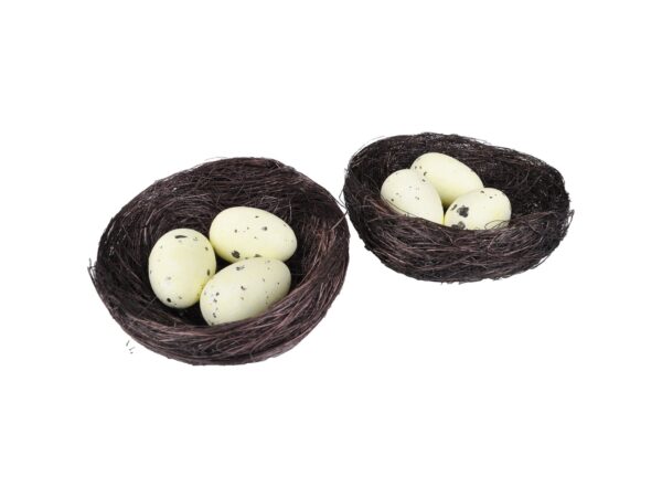GNIAZDKO WIELKANOCNE Z JAJKAMI 7x3CM 2SZT
