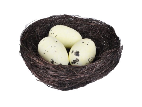 GNIAZDKO WIELKANOCNE Z JAJKAMI 7x3CM 2SZT