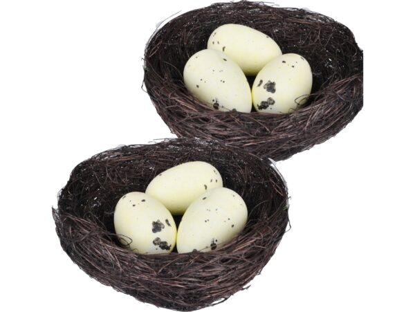 GNIAZDKO WIELKANOCNE Z JAJKAMI 7x3CM 2SZT