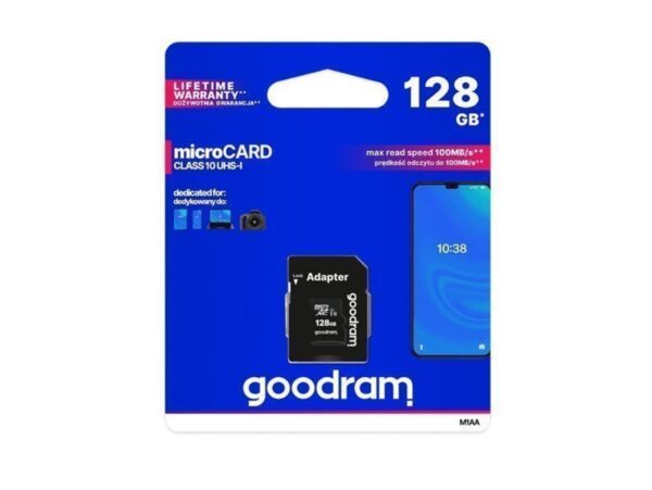 GOODRAM KARTA PAMIĘCI 128GB + ADAPTER CLASS 10