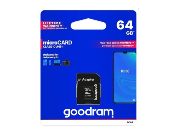 GOODRAM KARTA PAMIĘCI 64GB + ADAPTER CLASS 10
