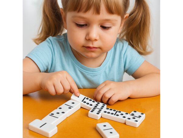 GRA DOMINO PLASTIKOWE TRADYCYJNE - czarno-białe