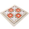 GRA KÓŁKO I KRZYŻYK DRENIANE KLOCKI 15x15cm - biało-pomarańczowy