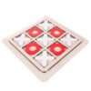 GRA KÓŁKO I KRZYŻYK DREWNIANE KLOCKI 15x15cm - biało-czerwony