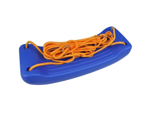 HUŚTAWKA DESKA PLASTIKOWA 43cm - niebieski/pomarańczowy sznur