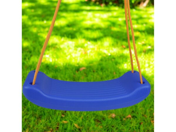 HUŚTAWKA DESKA PLASTIKOWA 43cm - niebieski/pomarańczowy sznur