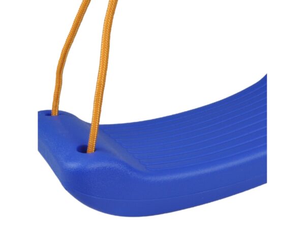 HUŚTAWKA DESKA PLASTIKOWA 43cm - niebieski/pomarańczowy sznur