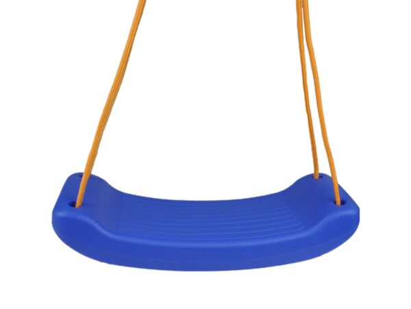 HUŚTAWKA DESKA PLASTIKOWA 43cm - niebieski/pomarańczowy sznur