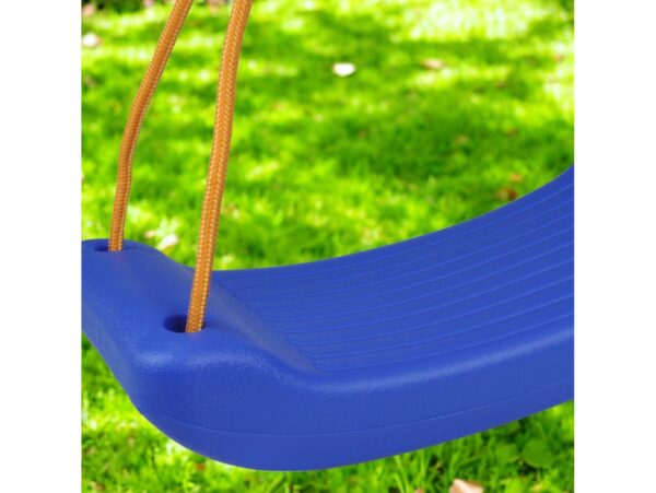 HUŚTAWKA DESKA PLASTIKOWA 43cm - niebieski/pomarańczowy sznur