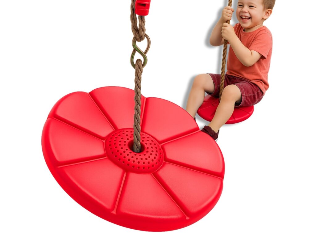 HUŚTAWKA KWIATEK DYSK OKRĄGŁA - czerwony