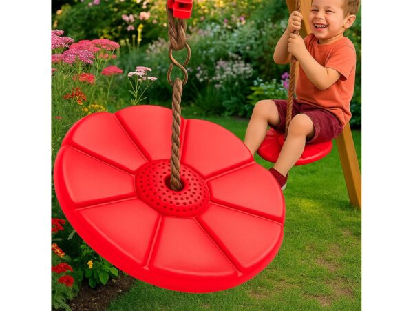 HUŚTAWKA KWIATEK DYSK OKRĄGŁA - czerwony