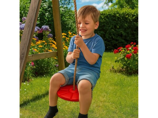 HUŚTAWKA KWIATEK DYSK OKRĄGŁA - czerwony