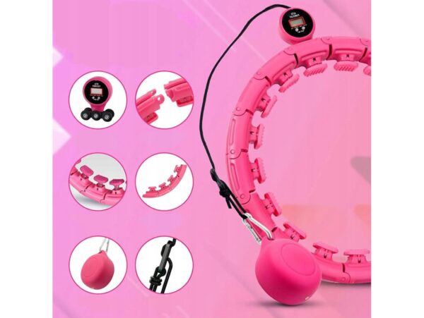 HULA HOOP Z OBCIĄŻNIKIEM MASAŻEREM LICZNIKIEM 45CM