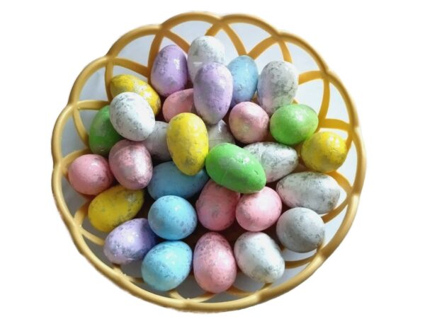 JAJKA WIELKANOCNE STYROPIANOWE POSREBRZANE 6SZT 7x5cm