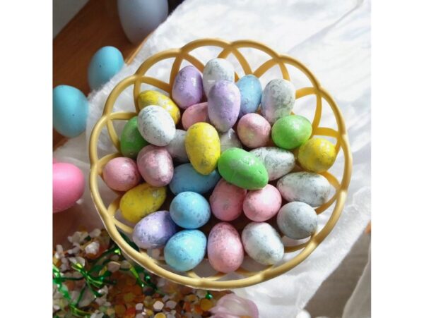 JAJKA WIELKANOCNE STYROPIANOWE POSREBRZANE 6SZT 7x5cm