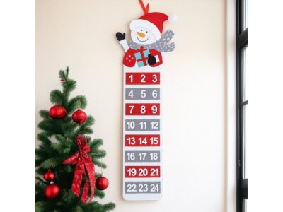 KALENDARZ ADWENTOWY FILCOWY 75x15cm - bałwan