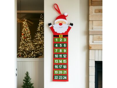 KALENDARZ ADWENTOWY FILCOWY 75x15cm - mikołaj