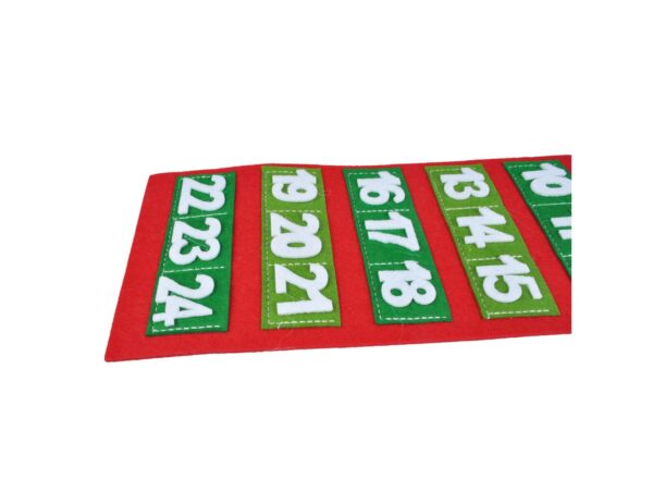 KALENDARZ ADWENTOWY FILCOWY 75x15cm - mikołaj