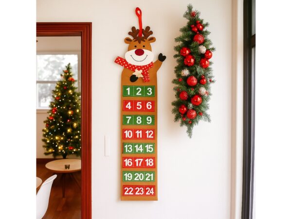 KALENDARZ ADWENTOWY FILCOWY 75x15cm - renifer