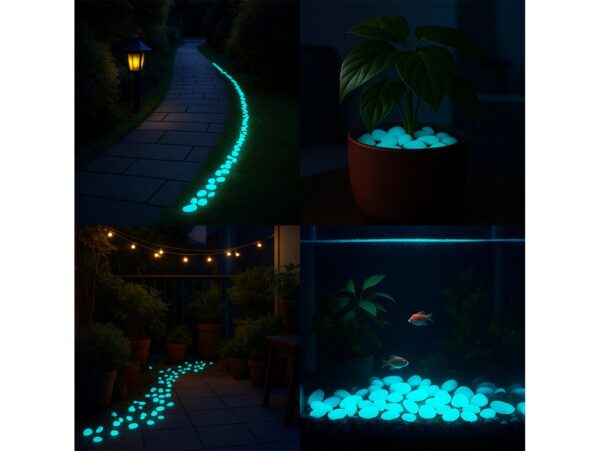 KAMIENIE ŚWIECĄCE FLUORESCENCYJNE 100szt -niebieskie