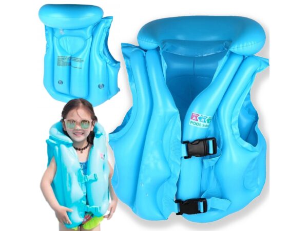 KAMIZELKA DMUCHANA DO PŁYWANIA - niebieski