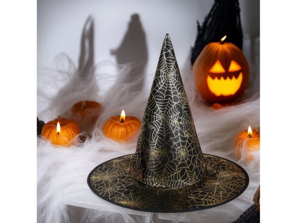 KAPELUSZ CZAROWNICY - złota pajęczyna