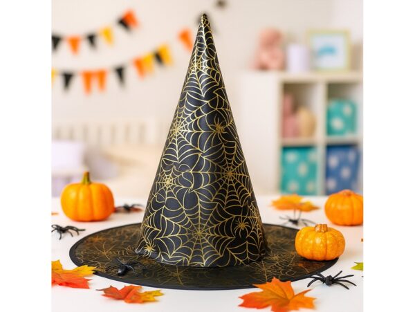 KAPELUSZ CZAROWNICY - złota pajęczyna
