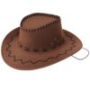 KAPELUSZ UNISEX KOWBOJSKI WELUR 36x33cm - braz