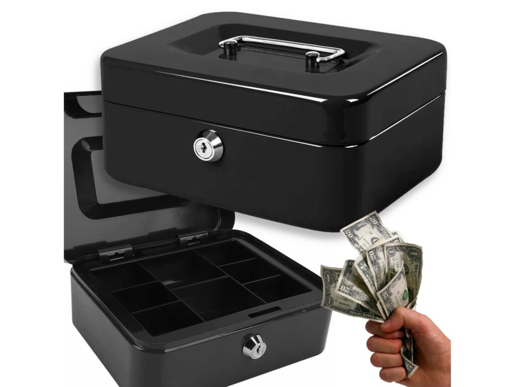 KASETKA NA PIENIADZE CZARNA DUŻA 200 x 160 x 90 - czarny