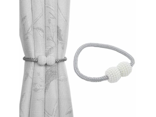 KLAMRA SPINKA DO ZASŁON FIRAN 1 SZT! - perły