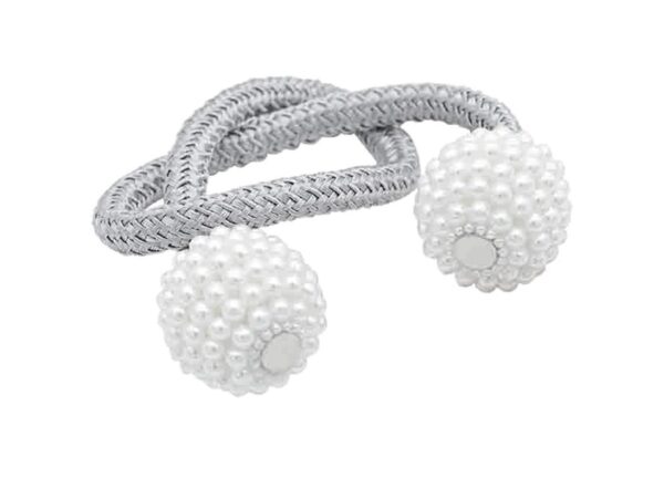 KLAMRA SPINKA DO ZASŁON FIRAN 1 SZT! - perły