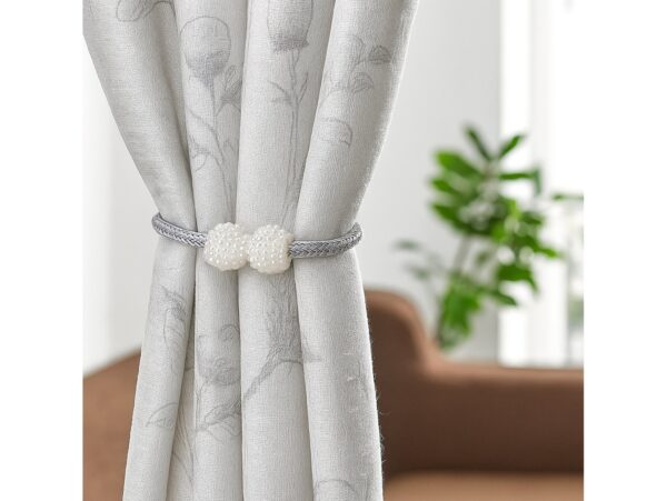 KLAMRA SPINKA DO ZASŁON FIRAN 1 SZT! - perły