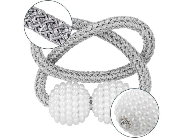 KLAMRA SPINKA DO ZASŁON FIRAN 1 SZT! - perły