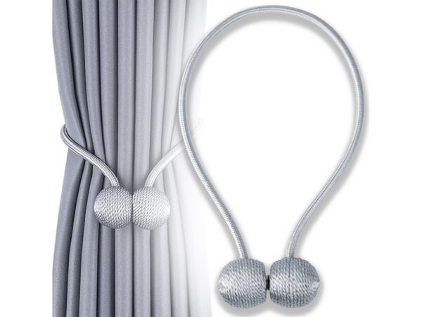 KLAMRA SPINKA DO ZASŁON FIRAN 1 SZT! - srebrny
