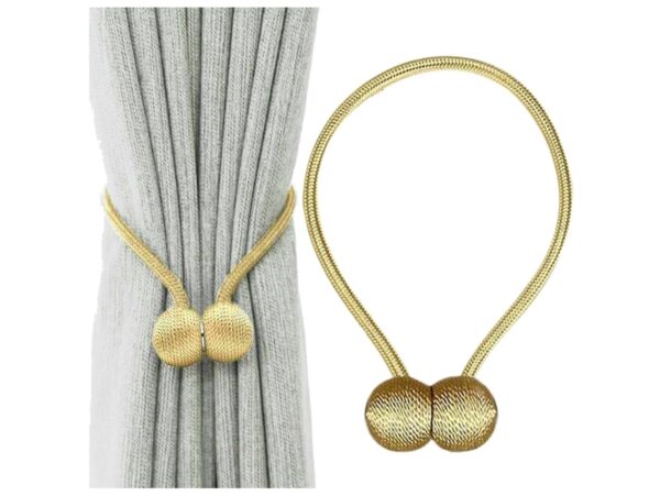 KLAMRA SPINKA DO ZASŁON FIRAN 1 SZT! - złoty