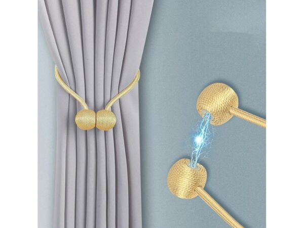 KLAMRA SPINKA DO ZASŁON FIRAN 1 SZT! - złoty