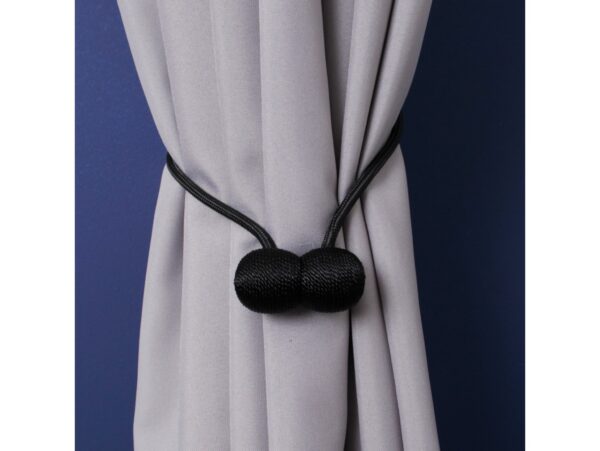 KLAMRA SPINKA DO ZASŁON FIRAN 2 SZT! - czarny