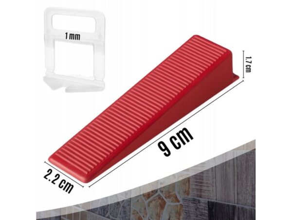 KLIPSY DO POZIOMOWANIA PŁYTEK 500SZT KLINY 100SZT ZESTAW 1MM